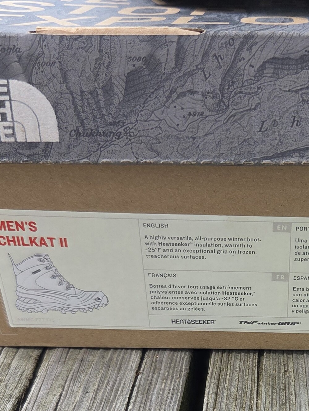 The North Face Chilkat II Boots Men's 10.5 Black Gray Waterproof 200g NIB - Picture 6 of 6